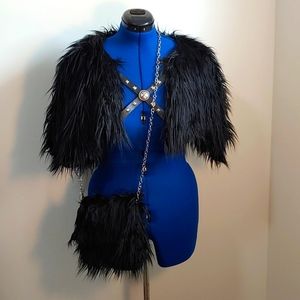 Game of Thrones style Faux Fur Cape and Handbag
